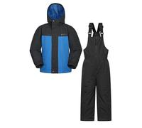 Mountain Warehouse Polar Zone Kids Jacket & Salopette Snow Set - Fleeced Lined Ski Set with Pockets, Boys & Girls - Winter Skiing, Sports & Outdoors Navy Kids Size 7-8 Years