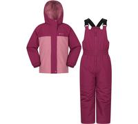 Mountain Warehouse Polar Zone Kids Jacket & Salopette Snow Set - Fleeced Lined Ski Set with Pockets, Boys & Girls - Winter Skiing, Sports & Outdoors Pink Kids Size 9-10 Years