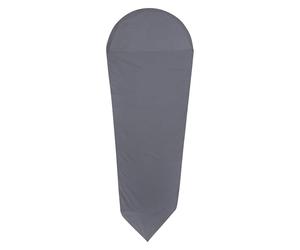 Mountain Warehouse Polycotton Mummy Sleeping Bag Liner - Light, Compact & Practical Travelling Essential - Best for Winter Camping, Hiking, Trekking & Outdoors Charcoal
