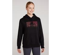 Mountain Warehouse Printed Womens Ombre Mountain Hoodie - Cotton-Polyester Blend Jumper with Drawcord & Kangaroo Pocket - Spring, Summer, Walking, Hiking & Outdoors Black 10