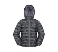 Mountain Warehouse Seasons Padded Kids Puffer Jacket - Water Resistant & Lightweight Insulated Rain Coat, Boys & Girls - Spring Summer, School, Travelling Black Kids Size 7-8 Years