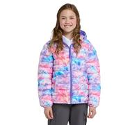 Mountain Warehouse Printed Seasons Kids Padded Jacket - Water Resistant Puffer Coat, Lightweigh, Elasticised Cuffs, Boys & Girls - For Spring Summer Bright Pink (Printed) Teen Size 13 Years