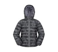 Mountain Warehouse Printed Seasons Boys Padded Jacket - Water-Resistant Puffer Coat, Lightweight Microfiber Filling with Elasticised Cuffs & Two Front Pockets Black Kids Size 5-6 Years