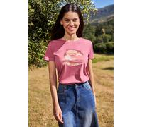 Mountain Warehouse Landscape Womens Cotton T-Shirt - Breathable & Lightweight Ladies Tee Shirt - Autumn, Winter Holiday, Walking, Hiking & Outdoors Dark Pink Women's Size 20