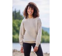 Mountain Warehouse Printed Womens Relaxed Fit Sweatshirt - Lightweight & Breathable Mislayer Shirt, Everyday Use - Spring Summer, Hiking, Walking & Outdoors Light Beige Women's Size 16