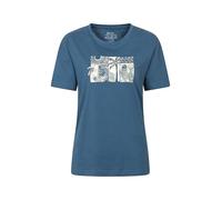 Mountain Warehouse Printed Womens Sea Lino Relaxed Fit T-Shirt Navy Women's Size 16