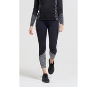 Mountain Warehouse 'Pro' Womens Running Leggings Reflective Moisture Wicking Bottoms Black - Size 4 UK