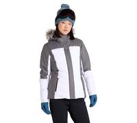 Mountain Warehouse Pyrenees Womens Padded Ski Jacket - Waterproof Ladies Winter Coat, Breathable, Adjustable Fit, Detachable Hood Snowskirt, Air Vents -for Snowboarding White Women's Size 10