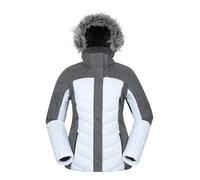 Mountain Warehouse Pyrenees Womens Padded Ski Jacket - Waterproof Ladies Winter Coat, Breathable, Adjustable Fit, Detachable Hood Snowskirt, Air Vents -for Snowboarding White Women's Size 22