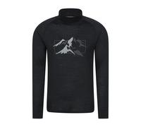 Mountain Warehouse Quest Mens Merino Printed Funnel Neck Long Sleeved Top In
