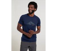 Mountain Warehouse Quest Mens Printed Merino Thermal T-Shirt - Dark Blue - Dark Blue - Size: 3XL