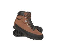 Mountain Warehouse Quest Mens Waterproof Walking Boots - 5000 Mile Guarantee, Nubuck Leather, Antibacterial Insole Footwear - Best for Hiking, Trekking Brown (01) Adult Shoe Size 13