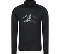 Mountain Warehouse Quest Merino Printed Long Sleeve Thermal T-Shirt - Black