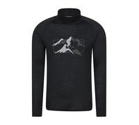 Mountain Warehouse Quest Merino Printed Long Sleeve Thermal T-Shirt Black S