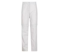 Mountain Warehouse Quest Womens Zip-Off Short Trousers - Lightweight Ladies Pants, Thermal Lined Bottoms, Quick Dry, Pockets - Best for Autumn Winter, Hiking, Camping Light Grey Women's Size 6