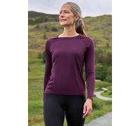 Mountain Warehouse IsoCool Dynamic Womens Top - Comfortable Ladies Tshirt, Long Sleeve Top, Lightweight, Fast Dry, Breathable - for Spring Summer, & Travelling Dark Purple Women's Size 8