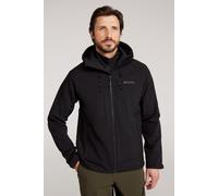 Mountain Warehouse Radius Mens Softshell Jacket - Water Resistant, Breathable, Adjustable Rain Jacket - Best for Spring Summer, Walking, Hiking & Outdoors Black 3XL