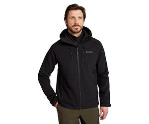 Mountain Warehouse Radius Mens Softshell Jacket - Water Resistant, Breathable, Adjustable Rain Jacket - Best for Spring Summer, Walking, Hiking & Outdoors Black 3XL