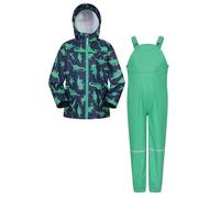 Mountain Warehouse Raindrop Kids Waterproof Jacket & Trousers Set - Breathable & Lightweight Rain Coat & Pants with Side Pockets - Spring Summer, Walking & Outdoors Blue Kids Size 7-8 Years