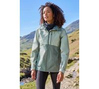 Mountain Warehouse Rainforest Womens Jacket -Waterproof Rain Coat with Pockets & Adjustable Hem, Mesh lined, Packaway Hoodie - For Autumn, Winter & Outdoors Light Khaki Women's Size 20