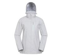 Mountain Warehouse Rainforest Womens Jacket -Waterproof Rain Coat with Pockets & Adjustable Hem, Mesh lined, Packaway Hoodie - For Autumn, Winter & Outdoors Grey Women's Size 6