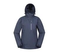 Mountain Warehouse Rainforest Womens Jacket -Waterproof Rain Coat with Pockets & Adjustable Hem, Mesh lined, Packaway Hoodie - For Autumn, Winter & Outdoors Blue Women's Size 8
