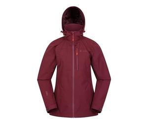 Mountain Warehouse Rainforest Womens Jacket -Waterproof Rain Coat with Pockets & Adjustable Hem, Mesh lined, Packaway Hoodie - For Spring Summer & Outdoors Burgundy Women's Size 8