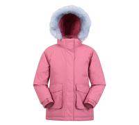 Mountain Warehouse Ranger Plain Kids Water Resistant Jacket - Elasticated Cuffs & Hem, Adjustable Hood, Boys & Girls - Best for Autumn, Winter, Outdoors & Hiking Pink Kids Size 7-8 Years