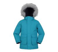 Mountain Warehouse Ranger Plain Kids Water Resistant Jacket - Elasticated Cuffs & Hem, Adjustable Hood, Boys & Girls - Best for Autumn, Winter, Outdoors & Hiking Petrol Kids Size 5-6 Years