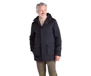 Mountain Warehouse Ranger Mens Padded Parka with Hood | Breathable & Comfy Water-Resistant Rain Coat with 2 Side Pockets, Adjustable Hood & Cuffs for Tailored Fit, For Light Rain