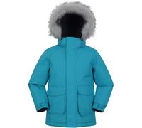 Mountain Warehouse Ranger Plain Kids Water Resistant Jacket - Elasticated Cuffs & Hem, Adjustable Hood, Boys & Girls - Best for Autumn, Winter, Outdoors & Hiking Petrol Kids Size 2-3 Years