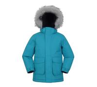 Mountain Warehouse Ranger Plain Kids Water Resistant Jacket - Elasticated Cuffs & Hem, Adjustable Hood, Boys & Girls - Best for Autumn, Winter, Outdoors & Hiking Petrol Kids Size 2-3 Years