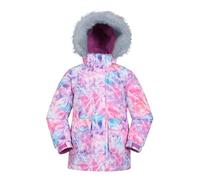 Mountain Warehouse Ranger Printed Kids Water Resistant Jacket - Elasticated Cuffs & Hem Adjustable Hood, Boys & Girls - Best for Autumn, Winter, Outdoors & Hiking Bright Pink Kids Size 11-12 Years