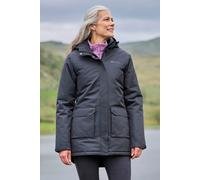 Mountain Warehouse Ranger Womens Water Resistant Padded Parka Jacket - Black - Black - Size: 8