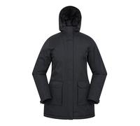 Mountain Warehouse Ranger Womens Water Resistant Padded Parka Jacket - PFC Free Breathable Coat with Padded Insulation - Autumn Winter Outdoors, Travelling & Hiking Black Women's Size 8