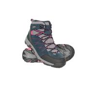 Mountain Warehouse 'Rapid' Womens Waterproof Boots with High Traction Outsole Hiking Walking Shoes Navy Leather - Size UK 4