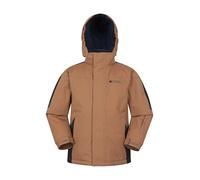 Mountain Warehouse Raptor Kids Ski Jacket - Snowproof, Fleece Lined Snow Coat with Hood - Boys and Girls Winter Warm Skiing, Snowboarding & Outdoors Tan Kids Size 9-10 Years