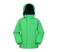 Mountain Warehouse Raptor Kids Ski Jacket - Snowproof, Fleece Lined Snow Coat with Hood - Boys and Girls Winter Warm Skiing, Snowboarding & Outdoors Green Kids Size 11-12 Years