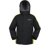 Mountain Warehouse Raptor Kids Ski Jacket - Snowproof, Fleece Lined Snow Coat with Hood - Boys and Girls Winter Warm Skiing, Snowboarding & Outdoors Jet Black Kids Size 9-10 Years