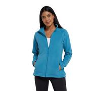 Mountain Warehouse Raso Womens Fleece - Soft Touch Ladies Sweater Top with Full Zip, Microfleece - Best for Daily Use, Outdoors & Travelling Teal Women's Size 12