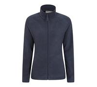 Mountain Warehouse Raso Womens Fleece - Soft Touch Ladies Sweater Top with Full Zip, Microfleece - Best for Daily Use, Outdoors & Travelling Navy Women's Size 4