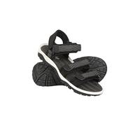 Mountain Warehouse Reef 3 Strap Kids Sandals - Neoprene Lined Boy & Girls Beach Shoes, Durable Sandals, Hook & Loop, Quick Dry Footwear - Spring Summer Walking Black Junior Shoe Size 4