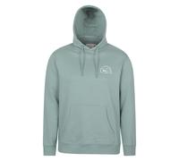 Mountain Warehouse 'Regional' Mens Cornwall Graphic Overhead Hoodie Drawcord Warm Cosy Pullover Olive Cotton - Size X-Large