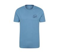 Mountain Warehouse Regional Mens Edinburgh T-Shirt Crew Neck Breathable Everyday Casual Graphic Tee Blue Cotton - Size Large