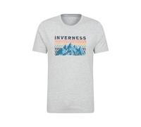 Mountain Warehouse Regional Mens Inverness Graphic T-Shirt Breathable Casual Everyday Tee Light Grey Cotton - Size Medium