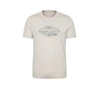 Mountain Warehouse Regional Mens Snowdon T-Shirt Cotton Crew Neck Breathable Everyday Tee Off-White - Size Large