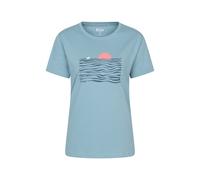 Mountain Warehouse Regional WoMens Devon Graphic Tee Crew Neck Breathable Casual Everyday T-Shirt Pale Blue Cotton - Size 18 UK