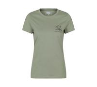 Mountain Warehouse Regional Womens Lake District Graphic Tee Breathable Casual Everyday T-Shirt Khaki Cotton - Size 8 UK
