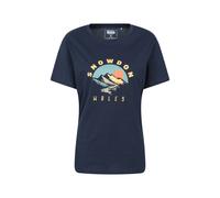 Mountain Warehouse Regional Womens Snowdon District Tee Cotton Breathable Everyday Graphic T-Shirt Navy - Size 14 UK