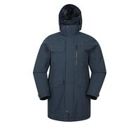 Mountain Warehouse Reid Mens Waterproof Lightweight Padded Jacket - Isotherm Coat with Lots Of Pockets - Spring Camping, Outdoors, Travelling & Hiking Navy XXL